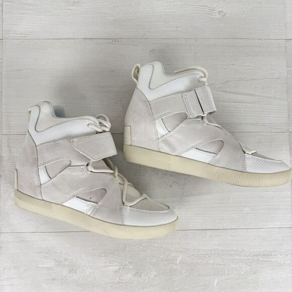 Sorel Out N About Sport Womens 10 Lace Up Wedge Boot Waterproof White Sneakers - Picture 2 of 11